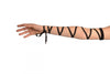 Black Elasticated Satin Ribbon Arm Wraps (Gloves)