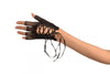 Black Lace Up Fishnet Fingerless Gloves