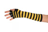 Yellow & Black Stripes Fingerless Gloves