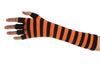 Orange & Black Stripes Fingerless Gloves