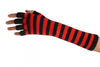 Red & Black Stripes Fingerless Gloves