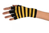 Yellow & Black Stripes Short Fingerless Gloves