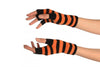 Orange & Black Stripes Short Fingerless Gloves