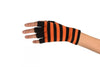 Orange & Black Stripes Short Fingerless Gloves