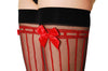 Black With Red Stripes & Red Bow