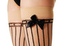 Nude With Black Stripes & Black Bow
