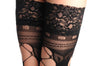 Front & Back Mesh Panels With Lace Garter