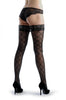 Silver Lurex With Black Mesh & Lurex Garter (Plus Size)