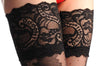Black Small Dots With Wide Lace Seam & Silicon Lace Garter