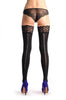 Black With Transparent Seam With Lurex Rombs & Lace Silicon Garter