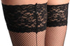 Fishnet With Opaque Back Seam & Lace Silicon Garter