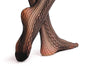 Burlesque Stripes Fishnet With Lace Silicon Garter