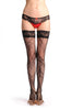 Zig Zag Flowers Lace Fishnet With Lace Silicon Garter