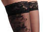 Black With Mesh & Flowers On The Side & Lace Silicon Garter