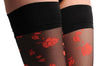Black With Red Roses At The Top & Black Silicon Garter
