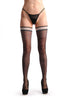 Black With Striped Top & Matching White Mesh Silicon Garter