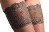 Grey With Grey Wide Lace Floral Garter 20 Den