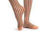 Nude With Black Stripes & Ribbon Top