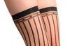 Nude With Black Stripes & Ribbon Top