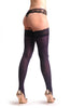 Purple Luxurious Hold Ups With Floral Silicon Lace 60 Den