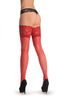 Red Back Seam & Red Lace Silicon Garter