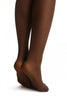 Brown Luxurious Hold Ups With Floral Silicon Lace 60 Den