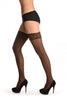 Brown Luxurious Hold Ups With Floral Silicon Lace 60 Den