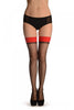 Black With Red Rounded Petals Top Silicon Garter