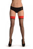 Black With Red Rounded Petals Top Silicon Garter