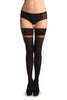 Black With Red Squares Top And Floral Silicon Garter