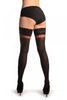 Black With Red Squares Top And Floral Silicon Garter