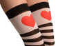 Black & White Stripes With Printed Red Heart