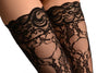 Black Floral Lack With Silicon Garter
