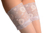 White With Dotted Seam & Lilac Floral Silicon Lace