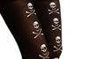 White Printed Skull & Crossbones Seam On Black (Halloween)