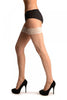 Cream Large Fishnet With Silicon Garter