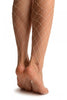 Cream Large Fishnet With Silicon Garter