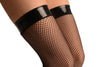 Black Fishnet With PVC Stay Up Garter