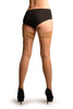 Beige With Black Seam And Silicon Garter