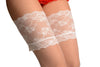 White (Bridal) With Wide Floral Silicon Garter
