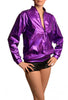 Purple Shiny Gloss Sparkles Unisex Zip Disco Jacket