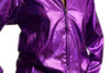 Purple Shiny Gloss Sparkles Unisex Zip Disco Jacket