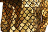Gold Shiny Gloss Mermaid Scales Unisex Zip Disco Jacket