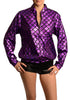 Purple Shiny Gloss Mermaid Scales Unisex Zip Disco Jacket