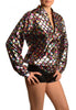 Silver Rainbow Shiny Mermaid Scales Unisex Zip Disco Jacket