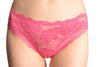 Floral Lace Front & Soft Cotton Back Pink High Leg Brazilian
