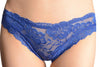 Floral Lace Front & Soft Cotton Back Blue High Leg Brazilian