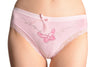 Soft Cotton With Lace Trim, Butterfly & Crystals Pink High Leg Brazilian