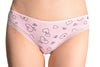 Soft Cotton With Lace Trim & Glitter Hearts Baby Pink High Leg Brazilian