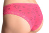 Soft Cotton With Lace Trim & Glitter Hearts Bright Pink High Leg Brazilian